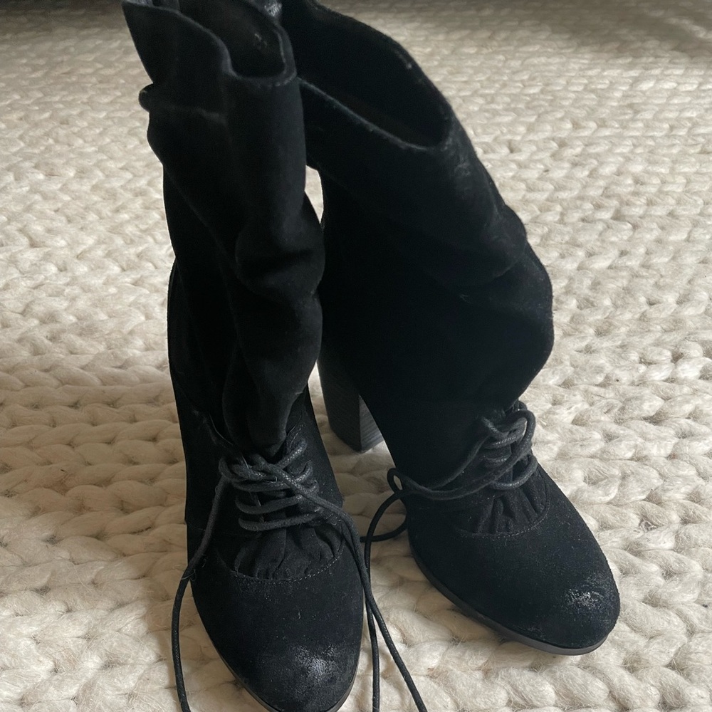 Antelope - suede Heeled Boots 6.5 like new